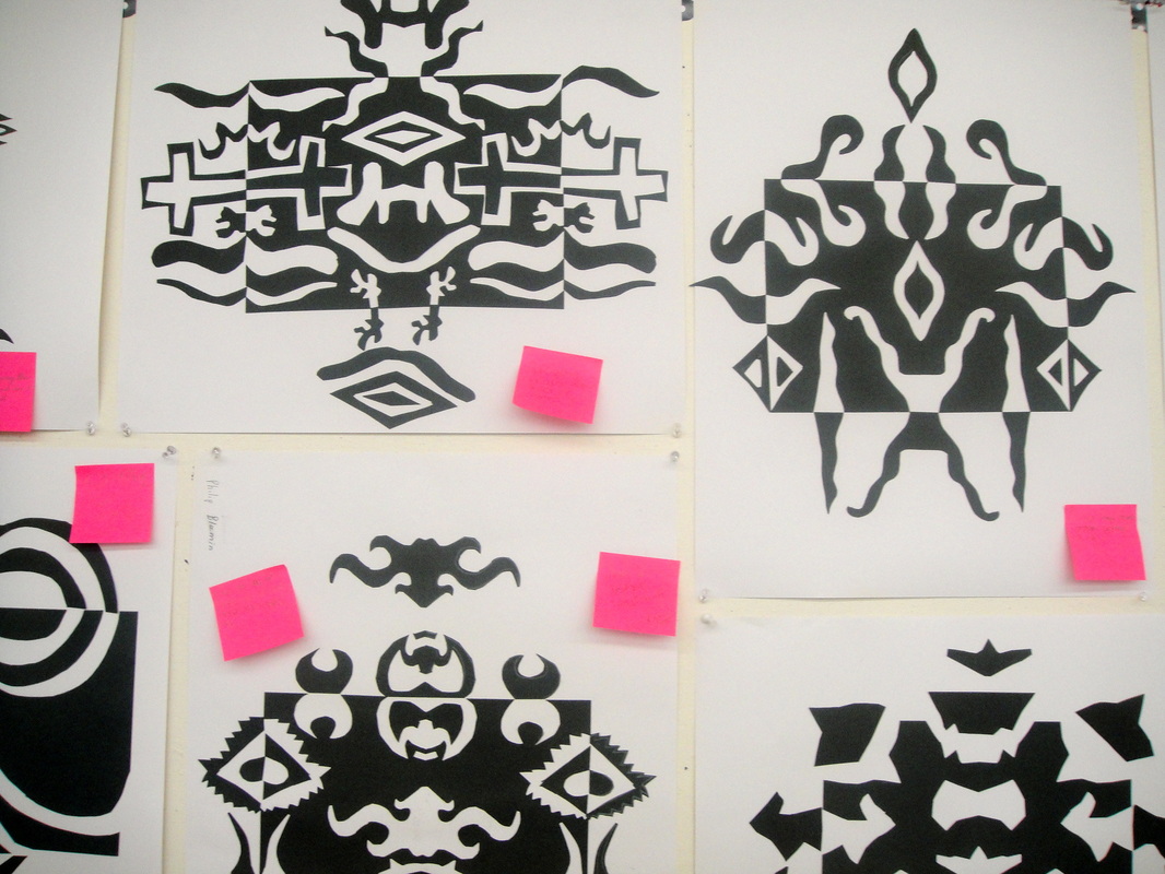 7th Grade Notan Cut Paper Designs - creation station